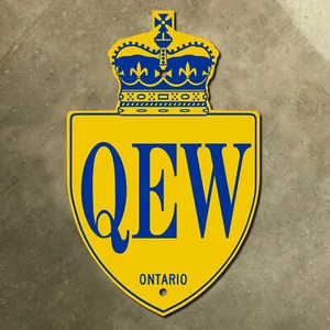 Ontario Queen Elizabeth Way highway 451 route marker 1955 road sign Canada 9x14 - Picture 1 of 2