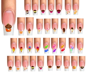 Envolturas Nail Art tatuajes cupcaken muffin donut, helado, caramelo, lolli, verano, dulces - Imagen 1 de 14