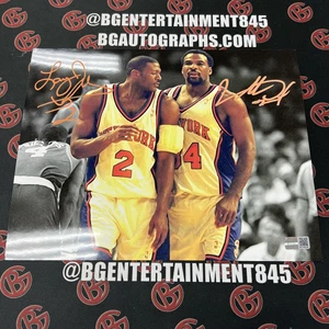 Larry Johnson Charles Oakley New York Knicks Signed 8X10 Photo Steiner AUTO - Picture 1 of 4