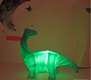 Grüne Mini Dinosaurier LED Leuchte, Brachiosaurus Lampe, Dinosaurierlampe - Bild 1 von 2