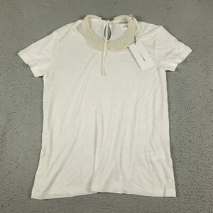 Zara T Shirt Womens Size Large Off-White Ivory Short Sleeve Ladies - Picture 1 of 6