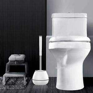 Soft Silicone Toilet Brush with Toilet Brush Holder Cleaning Brush Set