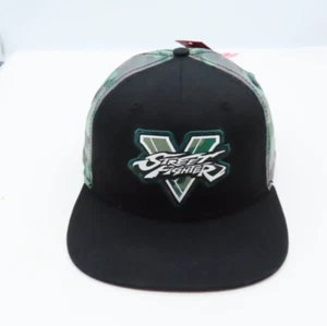 Pop Cult Street Fighter Logo Game Camouflage Black  Flat Snapback Adults Hat Cap - Picture 1 of 11