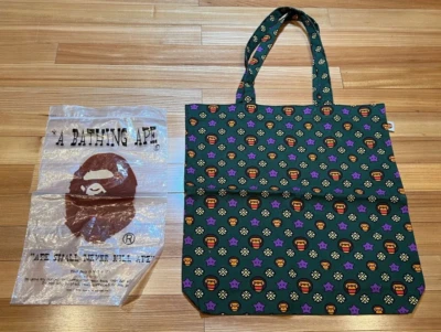 Bolso de Mano 2005-2006 A Bathing Ape Baby Milo BAPE KAWS Estrella Verde Lona Foto 1 de 4