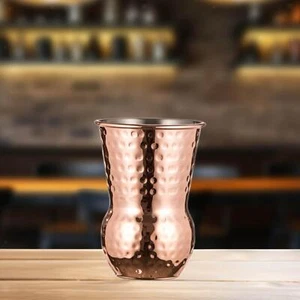 Stainless Steel Wine Tumbler Wine Mug Stemless Hammered Unbreakable Water Mug - Picture 1 of 7