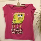 Used Matalan Spongebob Squarepants Hotpants Pink T-shirt Size 20-22