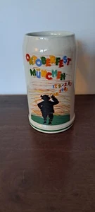 Vintage Offizieller Oktoberfest München 1983 Bierstein Fritz Wagner Rastal Bier signiert - Bild 1 von 4