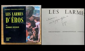 SURREALISME CURIOSA GEORGES BATAILLE ENVOI AUTOGRAPHE LES LARMES D'EROS EO 1961 - Foto 1 di 3