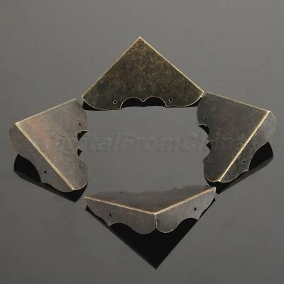 4 PIEZAS Protectores de Esquina de Libro de Metal Antiguo Vintage Hardware Protección Decorativos Foto 1 de 4