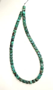 CLOUD MOUNTAIN TURQUOISE 6-7MM FACETED SQUARE CUSHION BEADS - 15.75" - 3878E - Picture 1 of 2