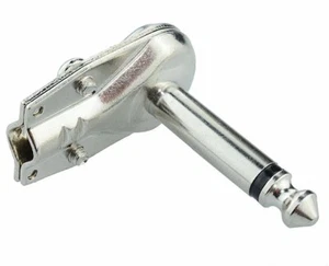MONO JACK 6.3MM RIGHT ANGLE PIPE 90° RIGHT ANGLE PLUG GUITAR EFFECTS - Picture 1 of 2