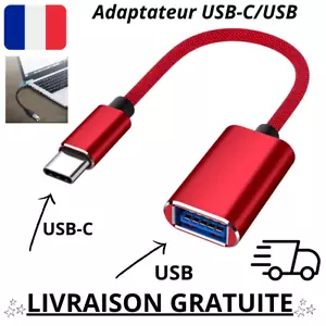 Cable adaptateur USB OTG Femelle vers USB Type C Male - MAC Macbook Air iMac - Imagen 1 de 11