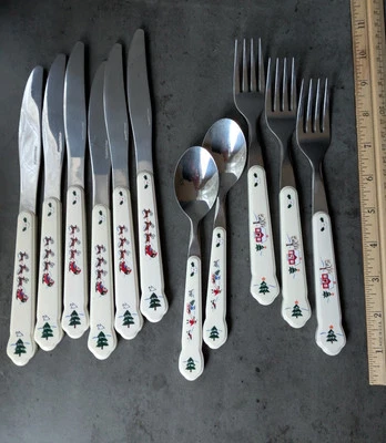 Cuchillo de colección Pfaltzgraff Snow Village cubiertos tenedor cuchara 11 piezas de repuesto Foto 1 de 4