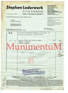 Otto Stephan fabbrica di pelletteria e pelletteria 4 fatture 1937 R226 - Foto 1 di 4