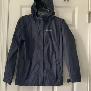 NWOT - Columbia Omni-Tech Navy Hooded Waterproof Windbreaker 14-16 - Picture 1 of 10