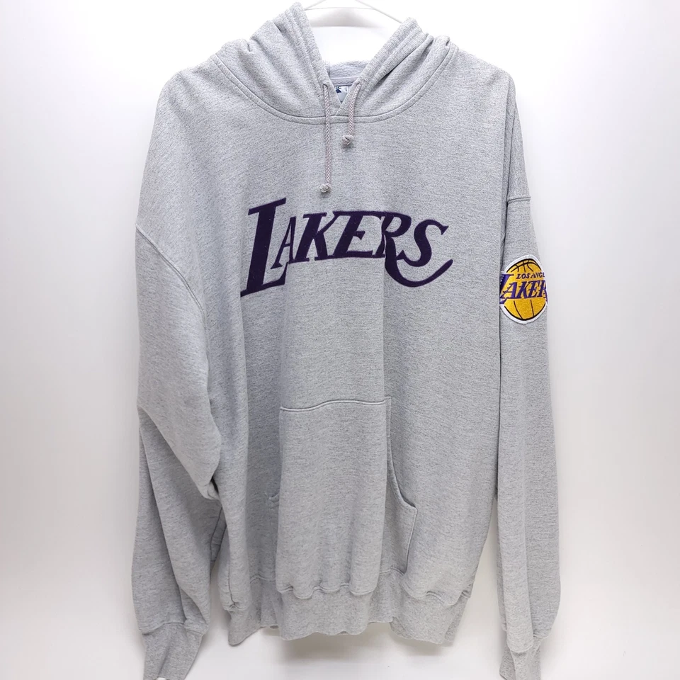 Sudadera con Capucha Gris De Colección Majestic NBA Para Hombres Los Angeles Lakers Talla XL Foto 1 de 4