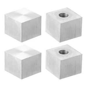 M8 Thread 20mm Diameter 15mm Thick Square Shape Aluminum Disc Set of 4 - Picture 1 of 6