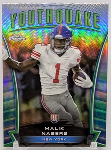 2024 Topps Chrome Football Malik Nabers #Y-5 RC Youthquake Refractor - Giants - Picture 1 of 3