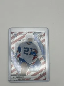 2025 Mosaic DJ Giddens RC Red & White Stripe Prizm Rookie - Bild 1 von 2