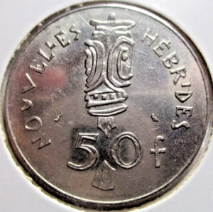 1972 NEW HEBRIDES 50 FRANC COIN - # 59/3/25 - Picture 1 of 3