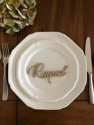 Tarjeta de lugar con nombre personalizada corte láser para boda, cumpleaños, evento especial Foto 1 de 3