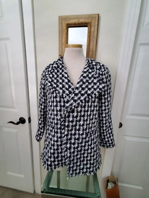 Abrigo Ann Taylor Azul Blanco Pata de Gallo Nuevo con Etiquetas 100% Algodón (NUEVO CON ETIQUETAS) Talla S Foto 1 de 4