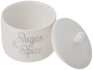 Kate Aspen Ceramic Sugar Bowl Spice and Everything Nice White