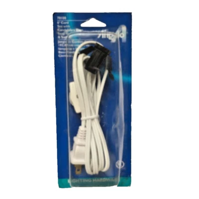 Juego de cables base candelabro 6 pies Angelo blanco con enchufe a presión e interruptor #70108 Foto 1 de 2