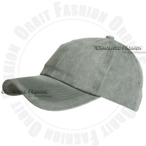 Baseball Cap Washed Cotton Adjustable Hat Polo Style Solid Plain Blank Dad Men