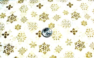 WILMINGTON FABRICS  GOLDEN SNOWFLAKES BTY - Picture 1 of 1