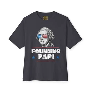 Founding Papi George Washington T-shirt | 4th Of July Funny Viral Latino Tees - Picture 1 of 9