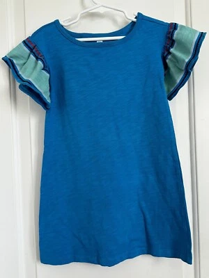 Tea Collection girls 5 multi color flared short sleeve dress EUC - Image 1 of 3