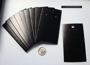 100 Black cardboard earring display cards pierced earrings peg hook hole JD037B - Picture 1 of 3