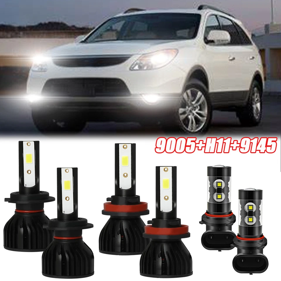 Combo faros LED de haz alto bajo + bombillas antiniebla para Hyundai Veracruz 2007-2011 Foto 1 de 4