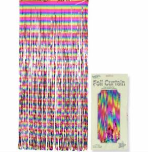 Rainbow Stripe Metallic Door Curtain Party Decoration Brand New