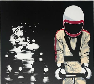 Angelo TITONEL "Notturno e corridore" , 1972 litografia originale firmata - Picture 1 of 2