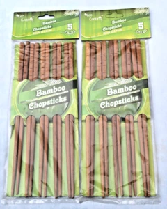 Chopticks de madera de bambú ecológico 10 pares 9" reutilizables - Imagen 1 de 6