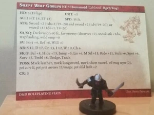 Dungeons & Dragons D&D Miniatures - Aberations - Silent Wolf Goblin w/Card - Picture 1 of 1