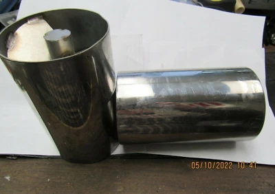 1 PAR DE DEFLECTORES DE ESCAPE MARINOS DE ACERO INOXIDABLE CROMADO 4 PULGADAS X 6 3/4 PULGADAS USADOS (2) Foto 1 de 4