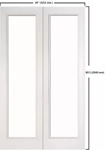 ✅ PREMDOR White Internal Double Door Solid Toughened Glass French Door 49x80.5 - Picture 1 of 3