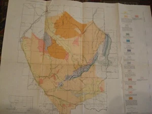 1950 Lithographed Geologic Map Parts of Beaverhead and Madison Counties Montana - Picture 1 of 2