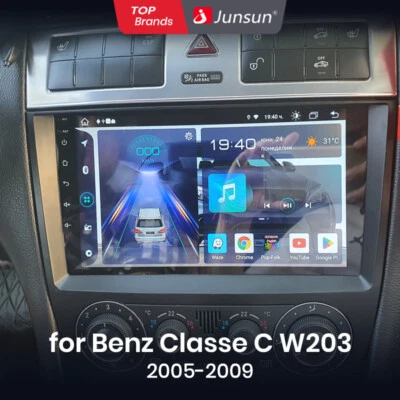 6+128GB Apple Carplay Radio Android13 Sat Nav For Mercedes-Benz C-Class W203 DAB - Image 1 of 4