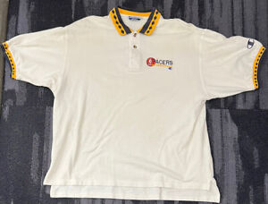 Vintage Indiana Pacers Champion Polo Shirt Adult Extra Extra Large XXL White