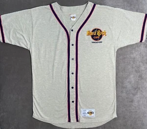 Hard Rock Cafe Singapore Vintage Button-Up SS Baseball Jersey Tee Men's Sz M - Picture 1 of 7