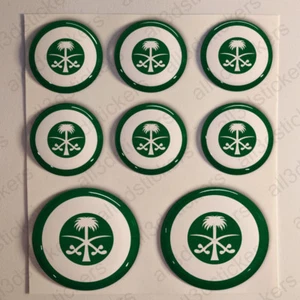 Saudi Arabia Stickers Air Force Roundel Cockade 3D Adhesive Flag Resin Domed - Picture 1 of 1