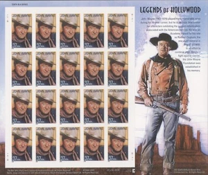 2004 US Scott #3876, 37c Legends of Hollywood: John Wayne Sheet of 20 - Picture 1 of 1