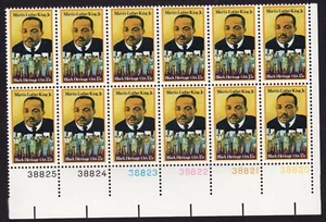 Scott #1771 Martin Luther King, Jr Plate Block of 12 Stamps - MNH - Picture 1 of 1