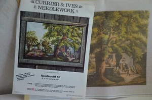 Village Blacksmith Needlepoint Kit #2602 Currier & Ives 9"x14"- READ - Picture 1 of 4
