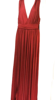 Windsor Formal Gown Size L Burgundy Maxi Dress Grecian Evening Black Tie Event - Image 1 of 4