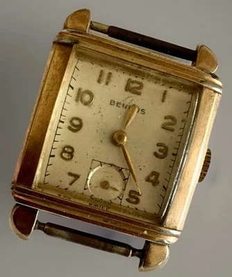 Reloj BENRUS 17 J Vintage Años 50~Modelo BA~Suizo~10k RGP~Piezas/Reparación~¡Funciona! Foto 1 de 4